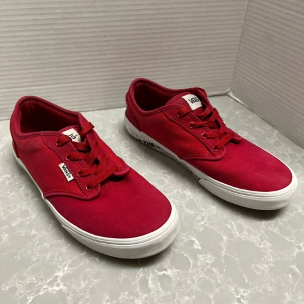 Vans Skate Shoes youth 6.5 off the wall red canvas